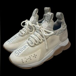 Versace Chain Reaction (Unisex) Wht Mesh Trainers EU 38 Wmns US Sz 7 Mens Sz 5.5